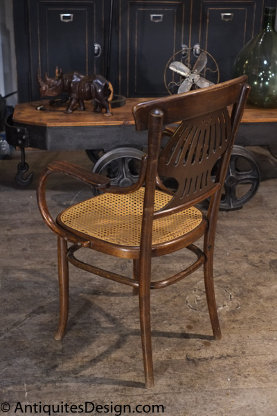 fauteuil americain vintage chene massif